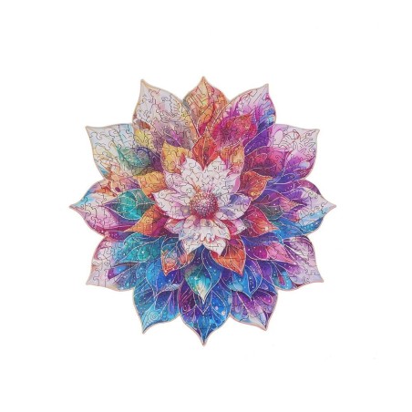 RoboTime Dřevěné puzzle Květinová mandala