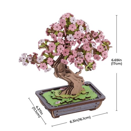 RoboTime 3D dřevěná skládačka Bonsaj sakura