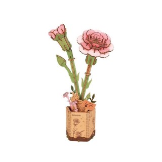 RoboTime 3D dřevěná skládačka Růžový karafiát