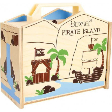 Small Foot Dřevěná hračka - Pirátsky ostrov v kufru