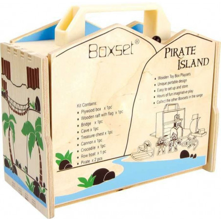 Small Foot Dřevěná hračka - Pirátsky ostrov v kufru