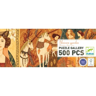 DJECO Puzzle zahrada s jednorožcem 500 dílků