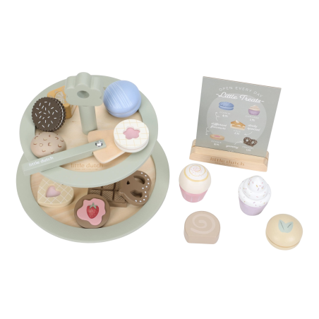 Little Dutch Dřevěný stojan na cukroví s doplňky