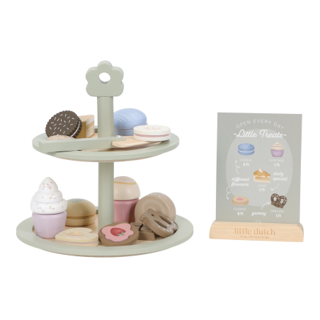 Little Dutch Dřevěný stojan na cukroví s doplňky