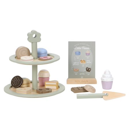 Little Dutch Dřevěný stojan na cukroví s doplňky