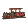 RoboTime 3D dřevěná skládačka Vintage parní lokomotiva
