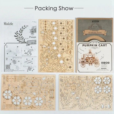 RoboTime dřevěné 3D puzzle Pohádkový kočár