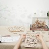 RoboTime 3D dřevěné mechanické puzzle Motorka (cruiser)