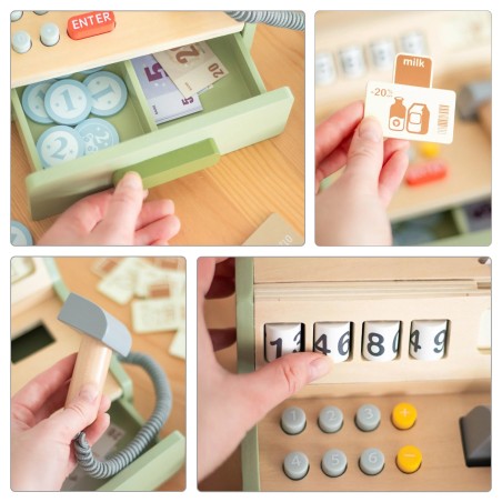 UMU Dřevěná pokladna s příslušenstvím