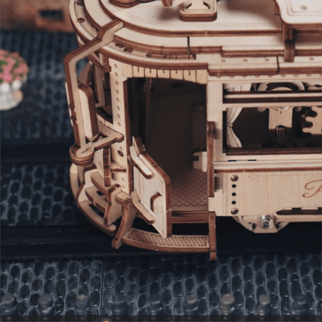 RoboTime 3D dřevěná mechanická skládačka Tramvaj