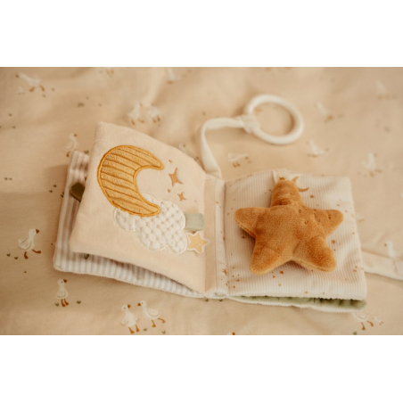 Little Dutch Závěsná textilní knížka s aktivitami Newborn Naturals