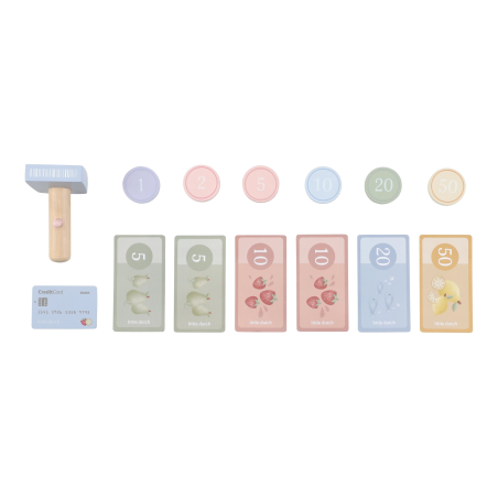 Little Dutch Dřevěná pokladna se skenerem a čtečkou karet