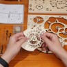 RoboTime 3D dřevěné mechanické puzzle Soví hodiny