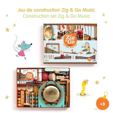 DJECO Dřevěná dráha Zig Go Hudba 52 dílků
