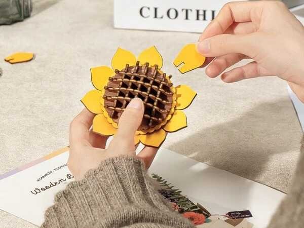Dřevěné DIY květiny