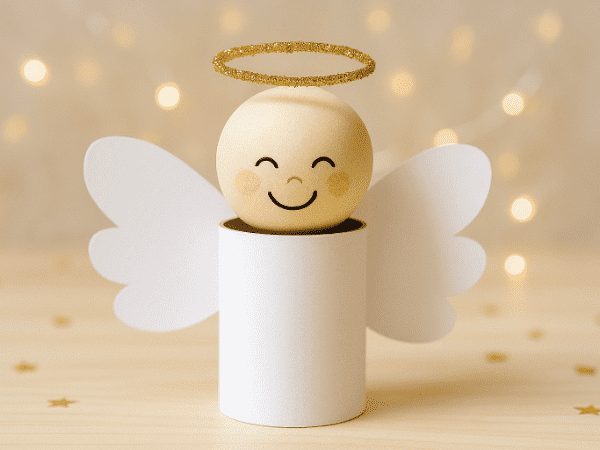 Andílci z papírových ruliček – krok za krokem návod pro malé děti