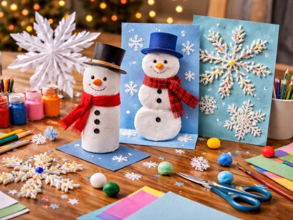 Zimní tvoření: sněhuláci a vločky