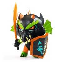 Djeco Arty Toys figurka Černý drak – fantasy bojovník s mečem a štítem