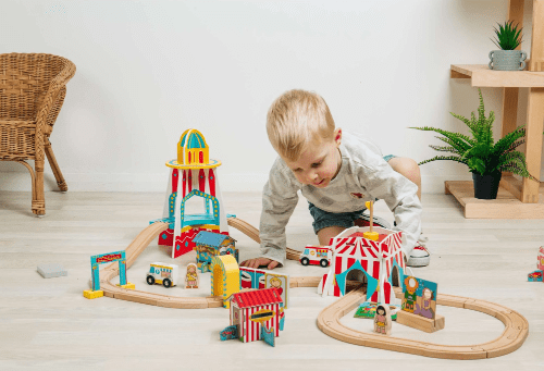 Dřevěná vláčkodráha Bigjigs Rail pro děti