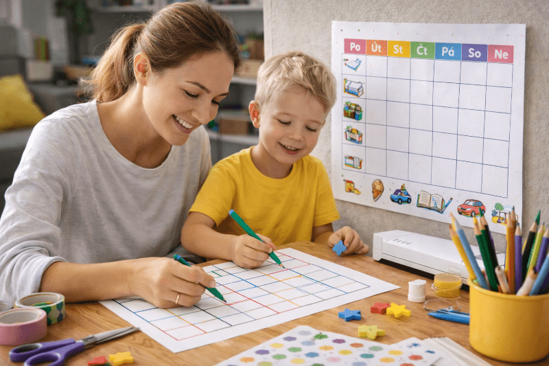 DIY motivační tabulka pro děti – společné tvoření rodiče a dítěte doma