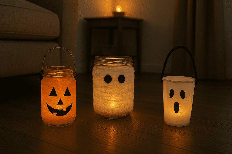 Halloweenské lucerničky jako podzimní dekorace