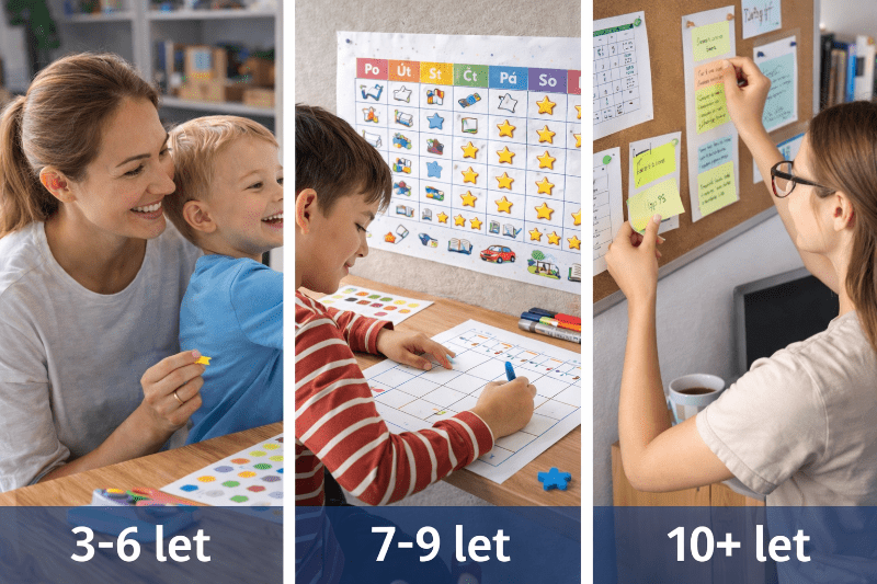 Motivační tabulka pro děti – příklady použití podle věku dítěte