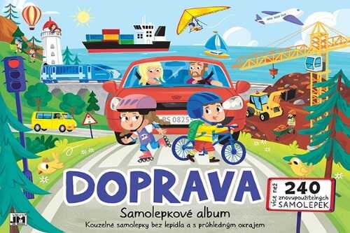 Opakovaně použitelné samolepkové album s dopravními prostředky jako ideální zábava na cesty pro děti.