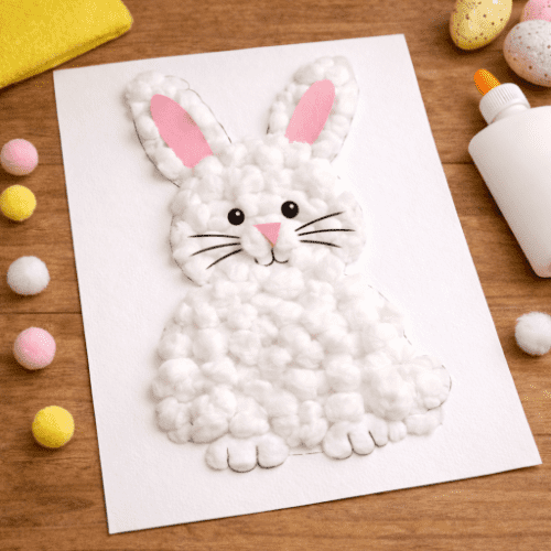 Vatový zajíček z vaty – velikonoční tvoření pro děti