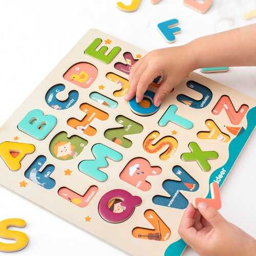 Vkládací puzzle Abeceda pro děti od 5 let pomáhající s poznáváním písmen a rozvojem předčtenářských dovedností