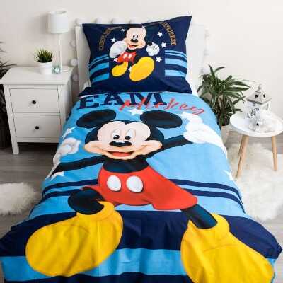 Dětské povlečení Mickey Mouse v modrém provedení