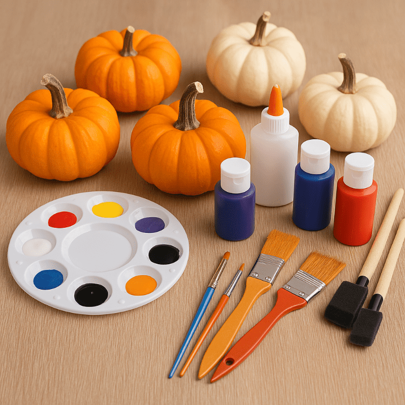 Příprava na výrobu dýňové dekorace bez nože