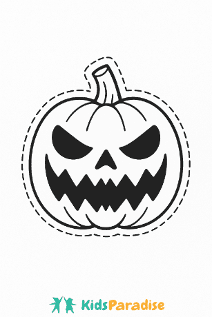 Strašidelná dýně s ostrými zuby – jednoduchá halloweenská vystřihovánka k vytištění