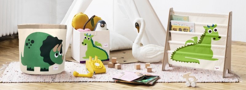 Inspirace na útulný dětský pokoj s teepee stanem, úložnými koši a dětskou knihovničkou.